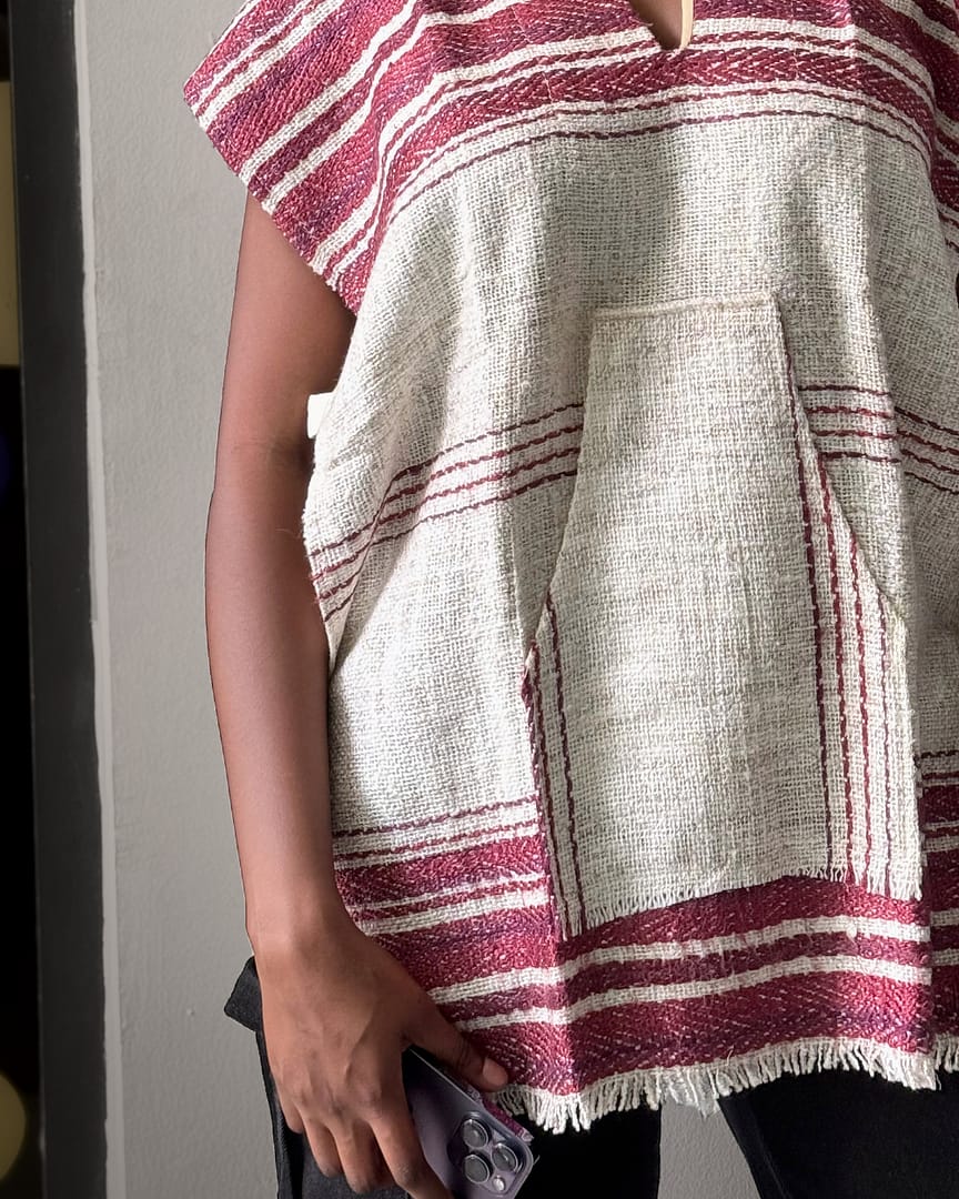 Berry Qowa top, close-up of the fabric
