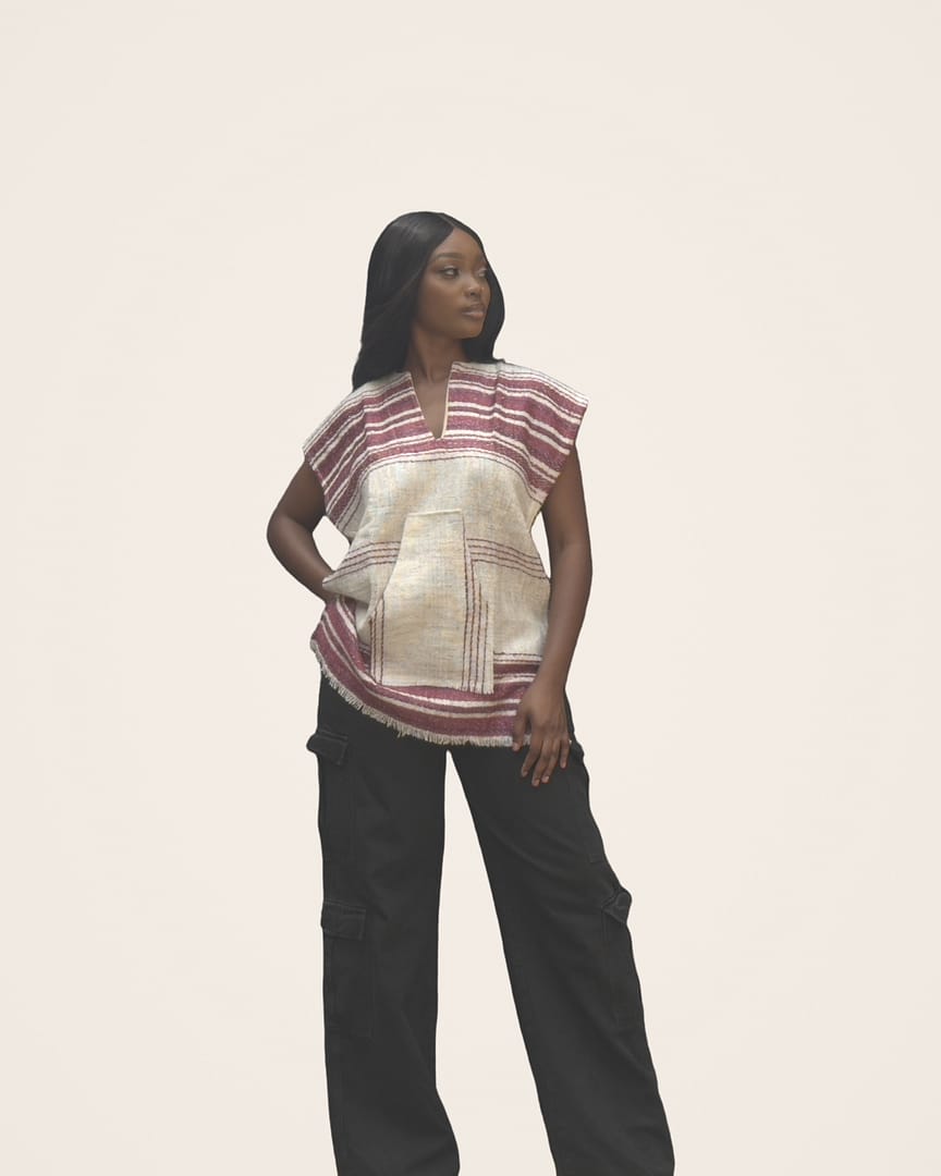 Berry Qowa top, front view